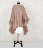 Women Wool Cutwork Embroidered Shawl - Latte - WES03